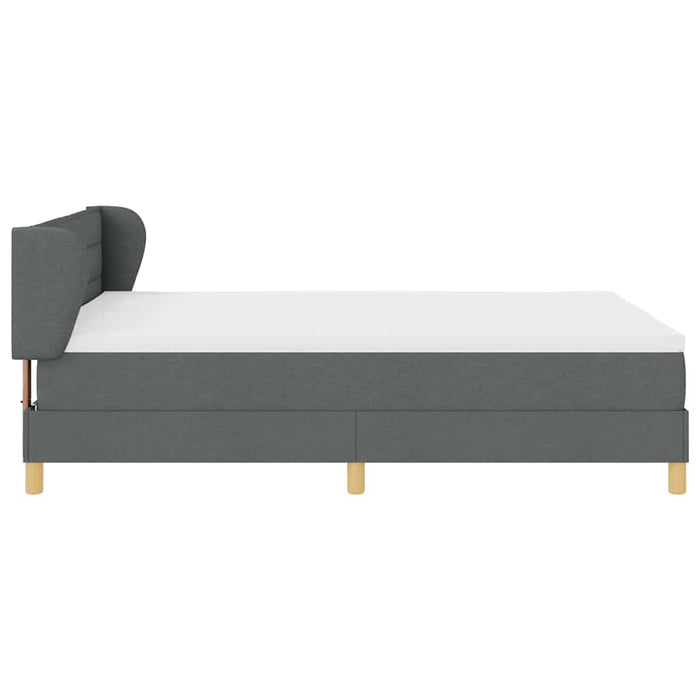 Pat cu arcuri cu saltea Gri închis 140 x 200 cm țesătură - WALTI WALTI