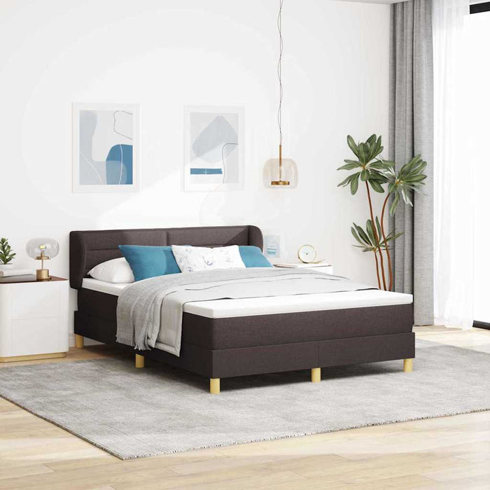 Pat cu arcuri cu saltea Maro închis 140 x 200 cm țesătură WALTI