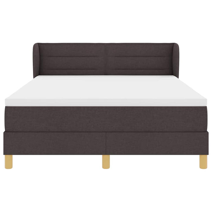 Pat cu arcuri cu saltea Maro închis 140 x 200 cm țesătură WALTI