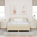 Pat cu arcuri cu saltea cu headboard Crem 140 x 200 cm țesătură - WALTI WALTI