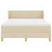 Pat cu arcuri cu saltea cu headboard Crem 140 x 200 cm țesătură - WALTI WALTI