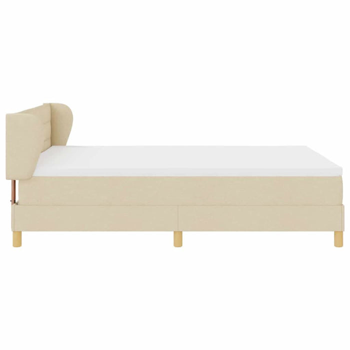 Pat cu arcuri cu saltea cu headboard Crem 140 x 200 cm țesătură - WALTI WALTI
