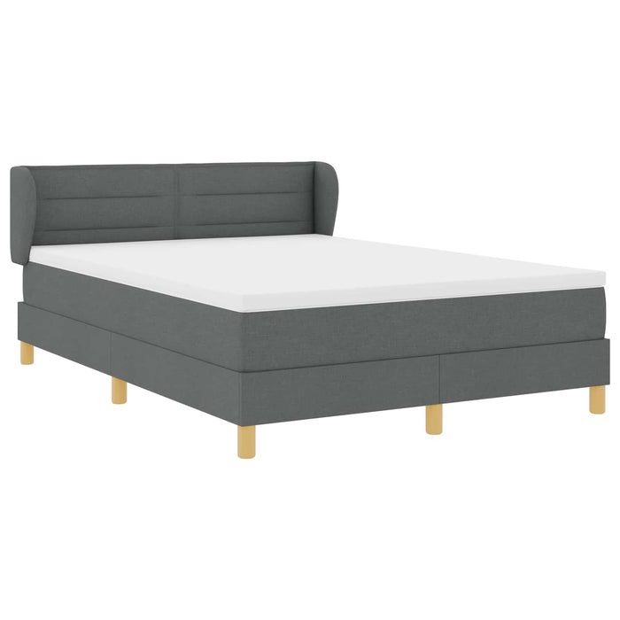 Pat cu arcuri cu saltea Gri închis 160 x 200 cm țesătură - WALTI WALTI