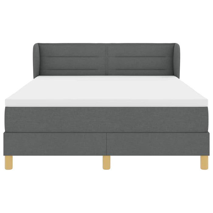 Pat cu arcuri cu saltea Gri închis 160 x 200 cm țesătură - WALTI WALTI