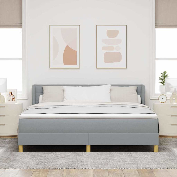 Pat cu arcuri cu saltea Gri deschis 180 x 200 cm țesătură - WALTI WALTI