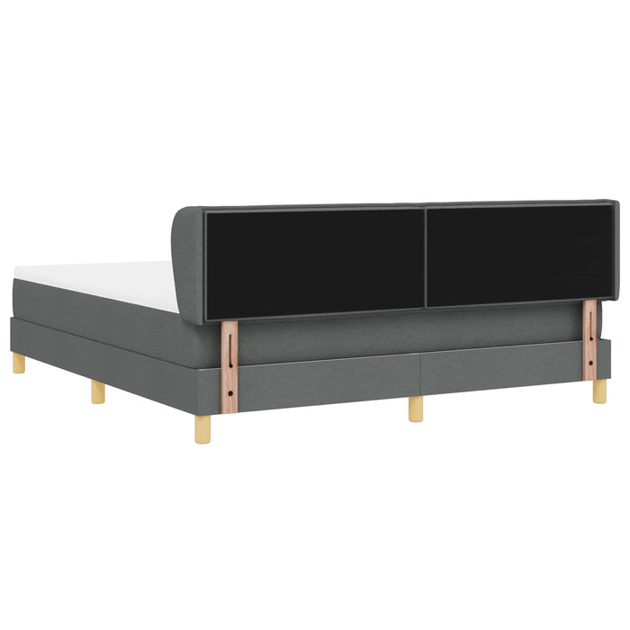 Pat cu arcuri cu saltea Gri închis 180 x 200 cm țesătură - WALTI WALTI