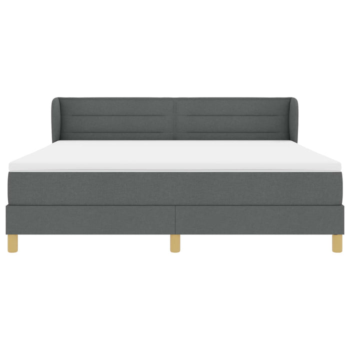 Pat cu arcuri cu saltea Gri închis 180 x 200 cm țesătură - WALTI WALTI