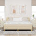 Pat cu arcuri cu saltea cu headboard Crem 180 x 200 cm țesătură - WALTI WALTI