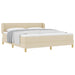 Pat cu arcuri cu saltea cu headboard Crem 180 x 200 cm țesătură - WALTI WALTI