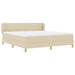 Pat cu arcuri cu saltea cu headboard Crem 180 x 200 cm țesătură - WALTI WALTI