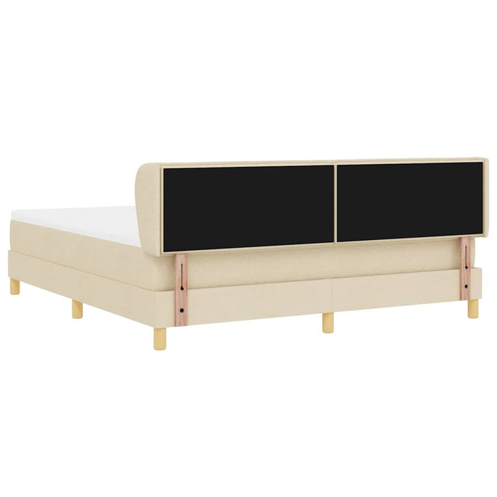 Pat cu arcuri cu saltea cu headboard Crem 180 x 200 cm țesătură - WALTI WALTI