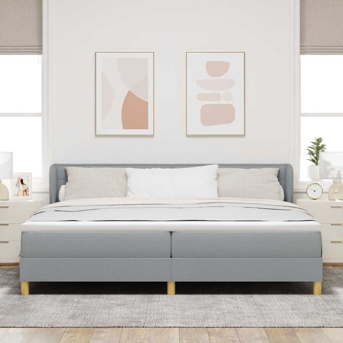 Pat cu arcuri cu saltea Gri deschis 200 x 200 cm țesătură - WALTI WALTI
