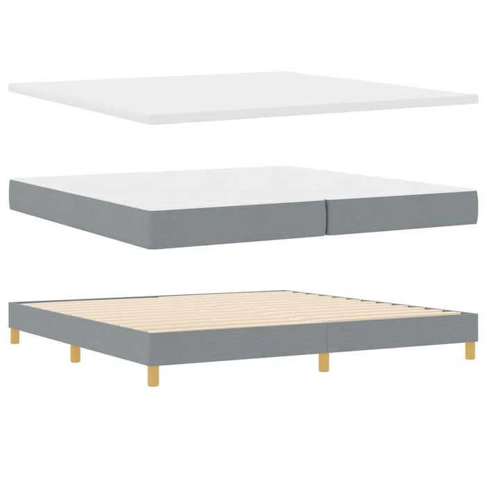 Pat cu arcuri cu saltea Gri deschis 200 x 200 cm țesătură - WALTI WALTI