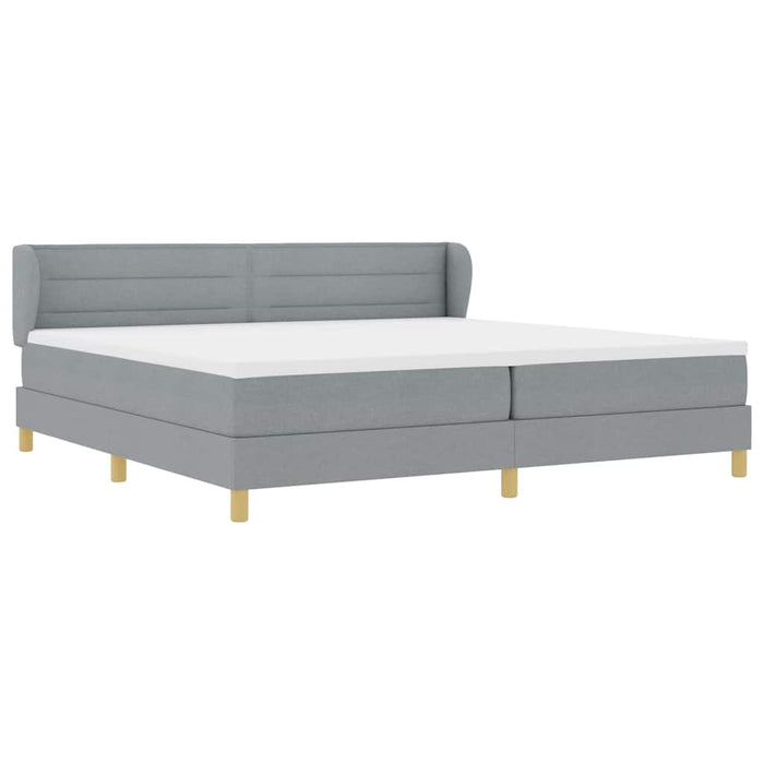 Pat cu arcuri cu saltea Gri deschis 200 x 200 cm țesătură - WALTI WALTI