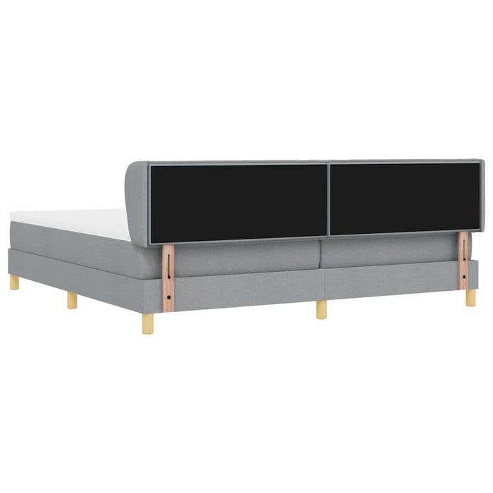 Pat cu arcuri cu saltea Gri deschis 200 x 200 cm țesătură - WALTI WALTI