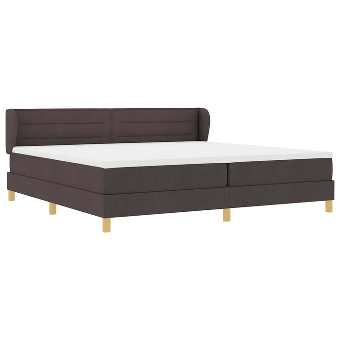 Pat cu arcuri cu saltea Maro închis 200 x 200 cm țesătură - WALTI WALTI