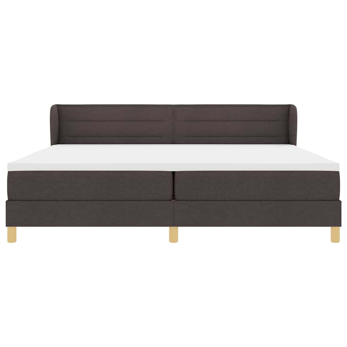 Pat cu arcuri cu saltea Maro închis 200 x 200 cm țesătură - WALTI WALTI