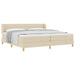 Pat cu arcuri cu saltea cu headboard Crem 200 x 200 cm țesătură - WALTI WALTI
