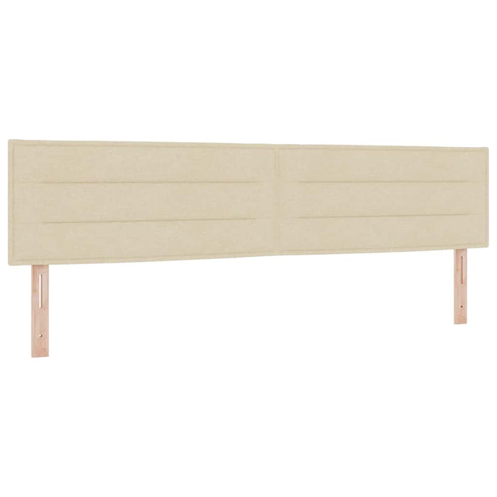 Pat cu arcuri cu saltea cu headboard Crem 200 x 200 cm țesătură - WALTI WALTI