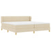 Pat cu arcuri cu saltea cu headboard Crem 200 x 200 cm țesătură - WALTI WALTI