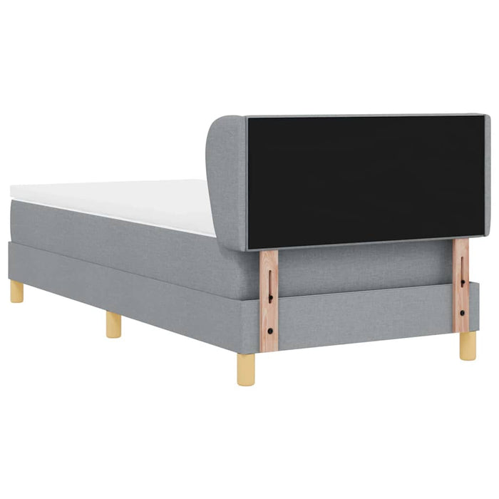 Pat cu arcuri cu headboard Gri deschis 80 x 200 cm țesătură - WALTI WALTI