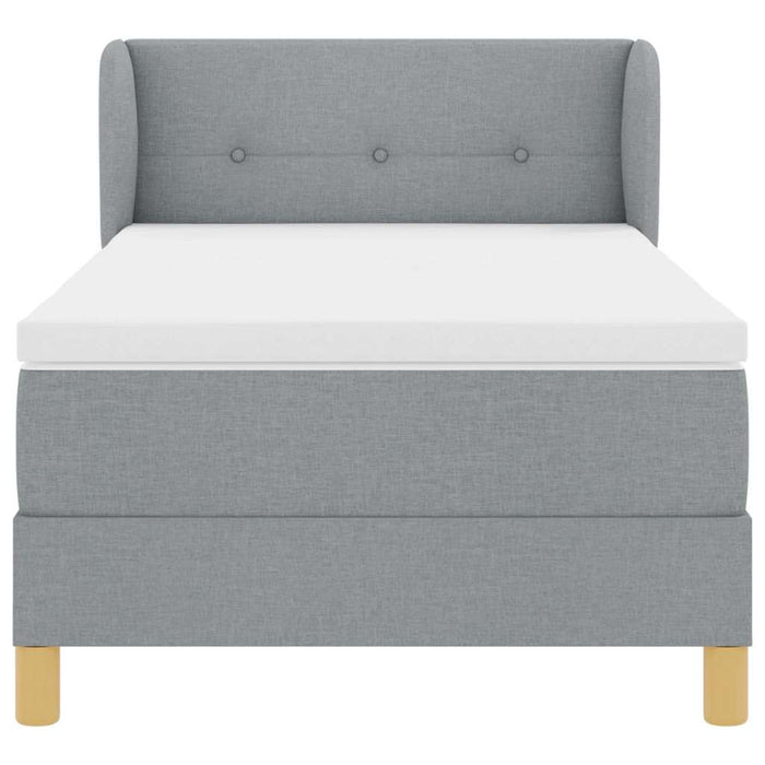 Pat cu arcuri cu headboard Gri deschis 80 x 200 cm țesătură - WALTI WALTI