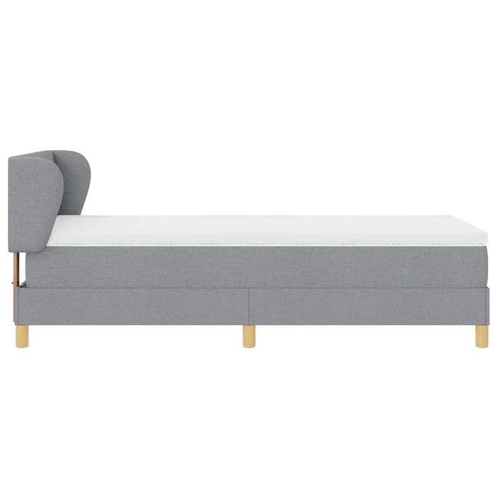 Pat cu arcuri cu headboard Gri deschis 80 x 200 cm țesătură - WALTI WALTI