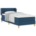 Pat cu arcuri cu headboard albastru 80 x 200 cm țesătură - WALTI WALTI