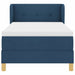 Pat cu arcuri cu headboard albastru 80 x 200 cm țesătură - WALTI WALTI