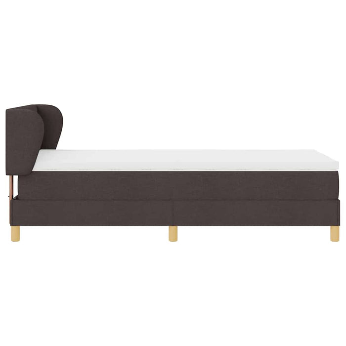 Pat cu arcuri și saltea crem 90x200 cm Maro închis 90 x 190 cm - WALTI WALTI
