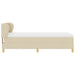 Pat cu arcuri cu headboard Crem 90 x 190 cm țesătură - WALTI WALTI