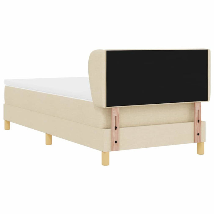 Pat cu arcuri cu headboard Crem 100 x 200 cm țesătură WALTI