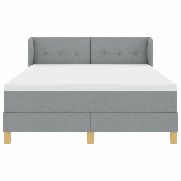 Pat cu arcuri cu saltea Gri deschis 140 x 190 cm țesătură - WALTI WALTI