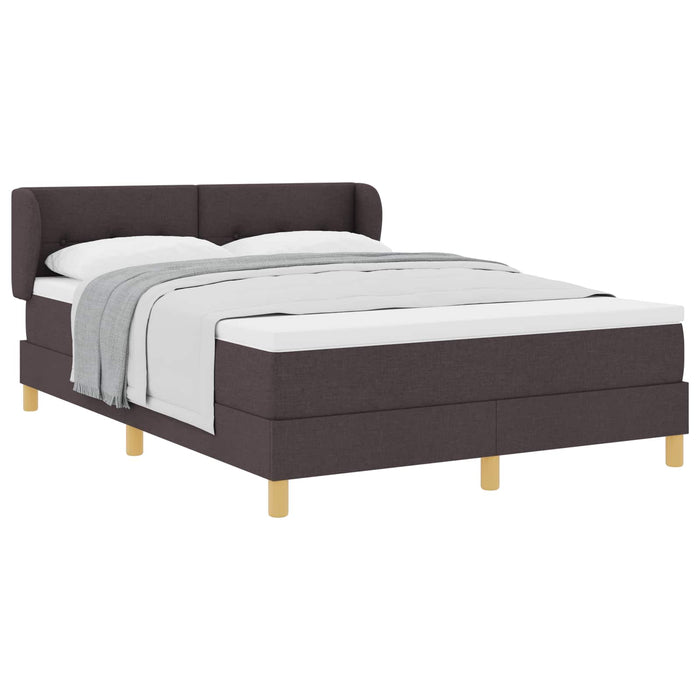Pat cu arcuri cu saltea Maro închis 140 x 200 cm țesătură - WALTI WALTI