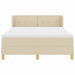 Pat cu arcuri cu saltea cu headboard Crem 140 x 200 cm țesătură - WALTI WALTI