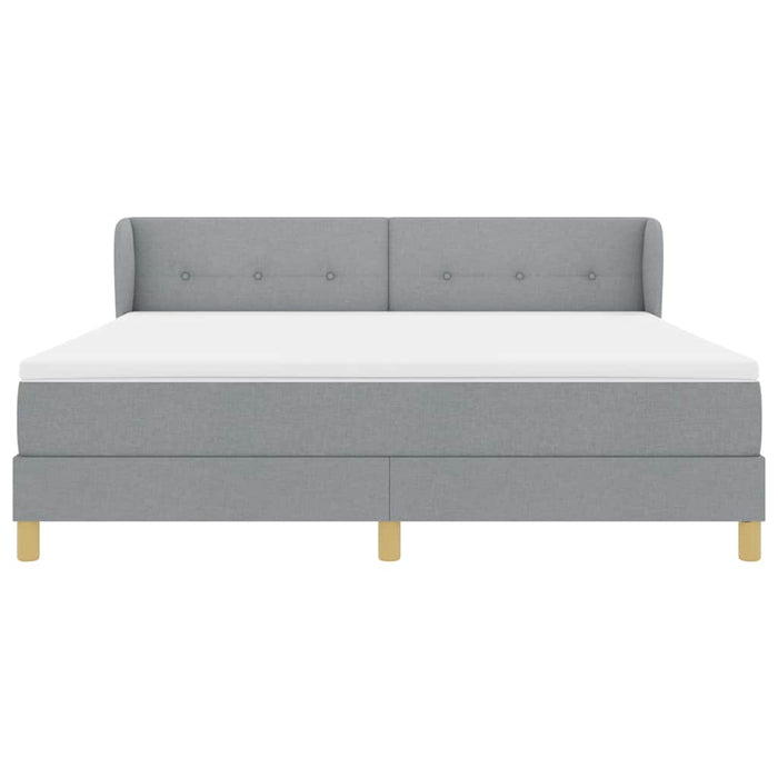 Pat cu arcuri cu saltea Gri deschis 180 x 200 cm țesătură - WALTI WALTI