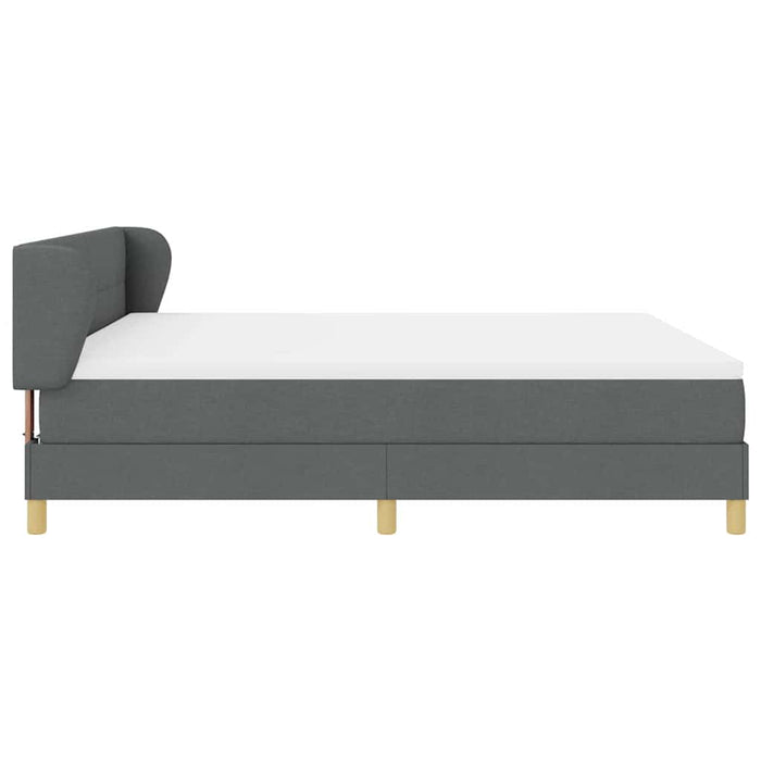 Pat cu arcuri cu headboard Gri închis 180 x 200 cm țesătură WALTI