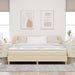 Pat cu arcuri cu saltea cu headboard Crem 180 x 200 cm țesătură - WALTI WALTI