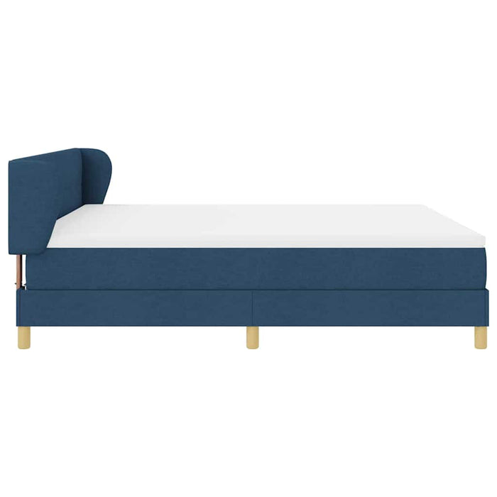 Pat cu arcuri cu headboard albastru 180 x 200 cm țesătură WALTI