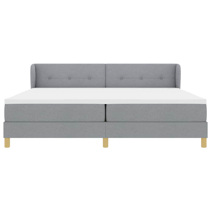 Pat cu arcuri cu headboard Gri deschis 200 x 200 cm țesătură - WALTI WALTI