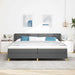 Pat cu arcuri cu headboard Gri închis 200 x 200 cm țesătură - WALTI WALTI