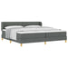 Pat cu arcuri cu headboard Gri închis 200 x 200 cm țesătură - WALTI WALTI
