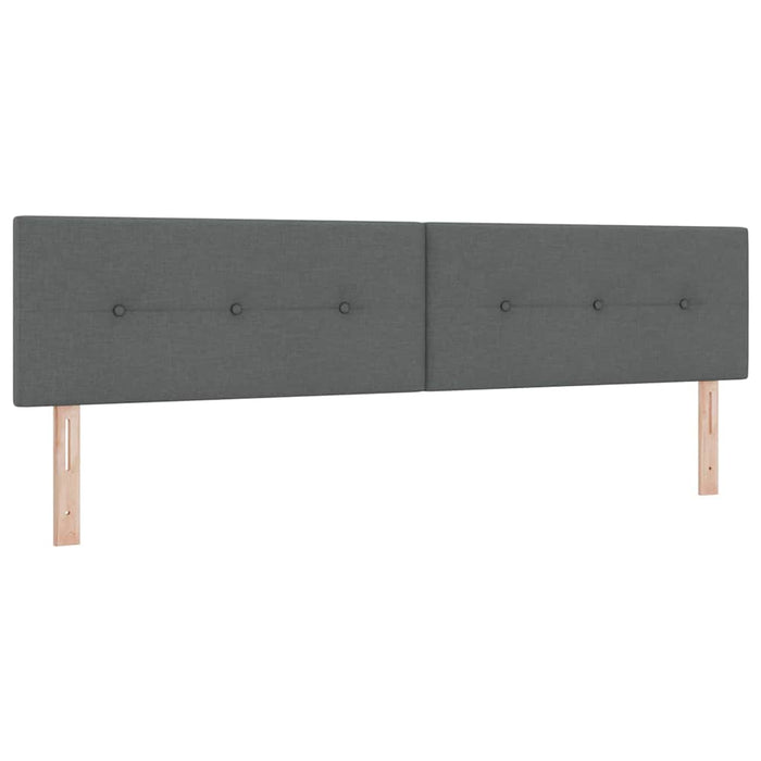 Pat cu arcuri cu headboard Gri închis 200 x 200 cm țesătură - WALTI WALTI