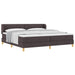 Pat cu arcuri cu headboard Maro închis 200 x 200 cm țesătură - WALTI WALTI