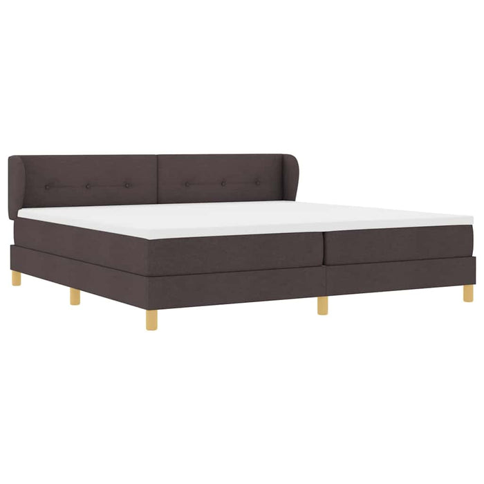 Pat cu arcuri cu headboard Maro închis 200 x 200 cm țesătură - WALTI WALTI