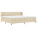 Pat cu arcuri cu saltea cu headboard Crem 200 x 200 cm țesătură - WALTI WALTI