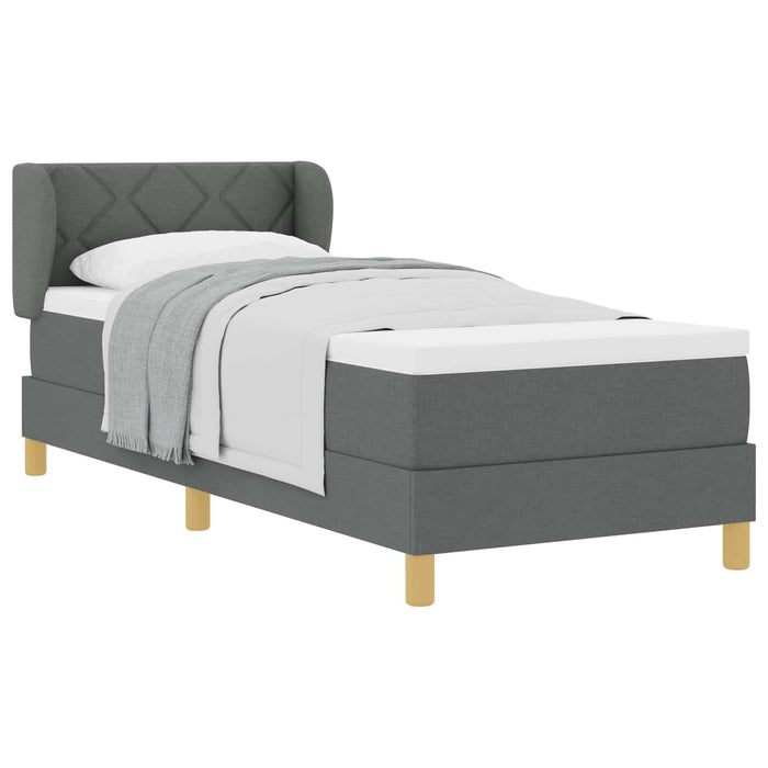 Pat cu arcuri cu saltea Gri închis 80 x 200 cm țesătură - WALTI WALTI