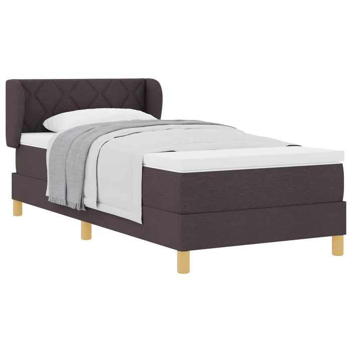 Pat cu arcuri cu saltea Maro închis 90 x 190 cm țesătură - WALTI WALTI