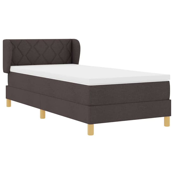 Pat cu arcuri cu saltea Maro închis 90 x 190 cm țesătură - WALTI WALTI