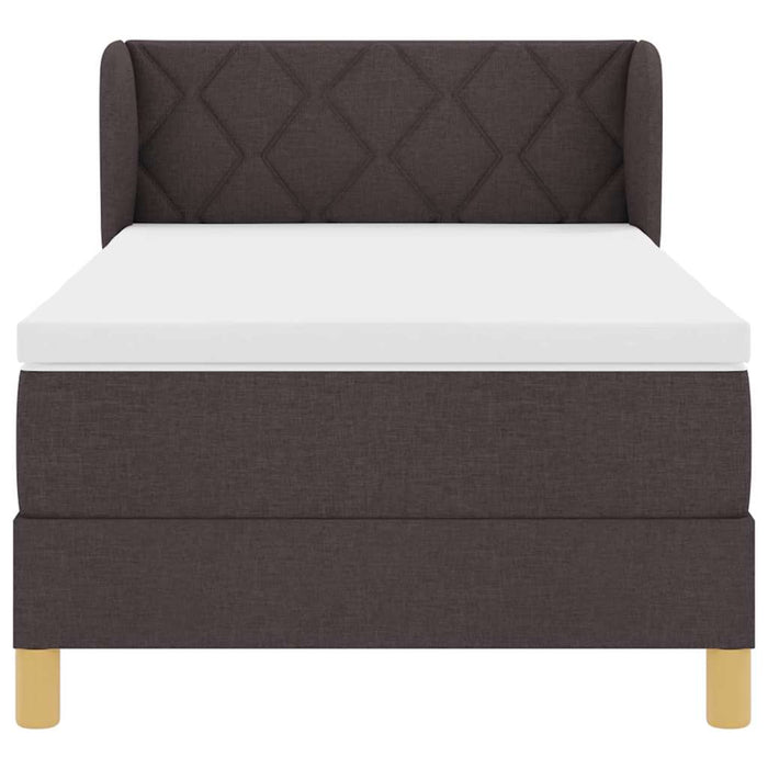 Pat cu arcuri cu saltea Maro închis 90 x 190 cm țesătură - WALTI WALTI